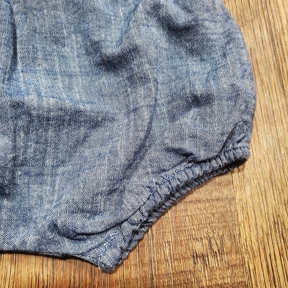 Catherine Malandrino Baby Girl Eyelet Pastel Pink Swiss Dot Top Chambray Shorts - Picture 9 of 13